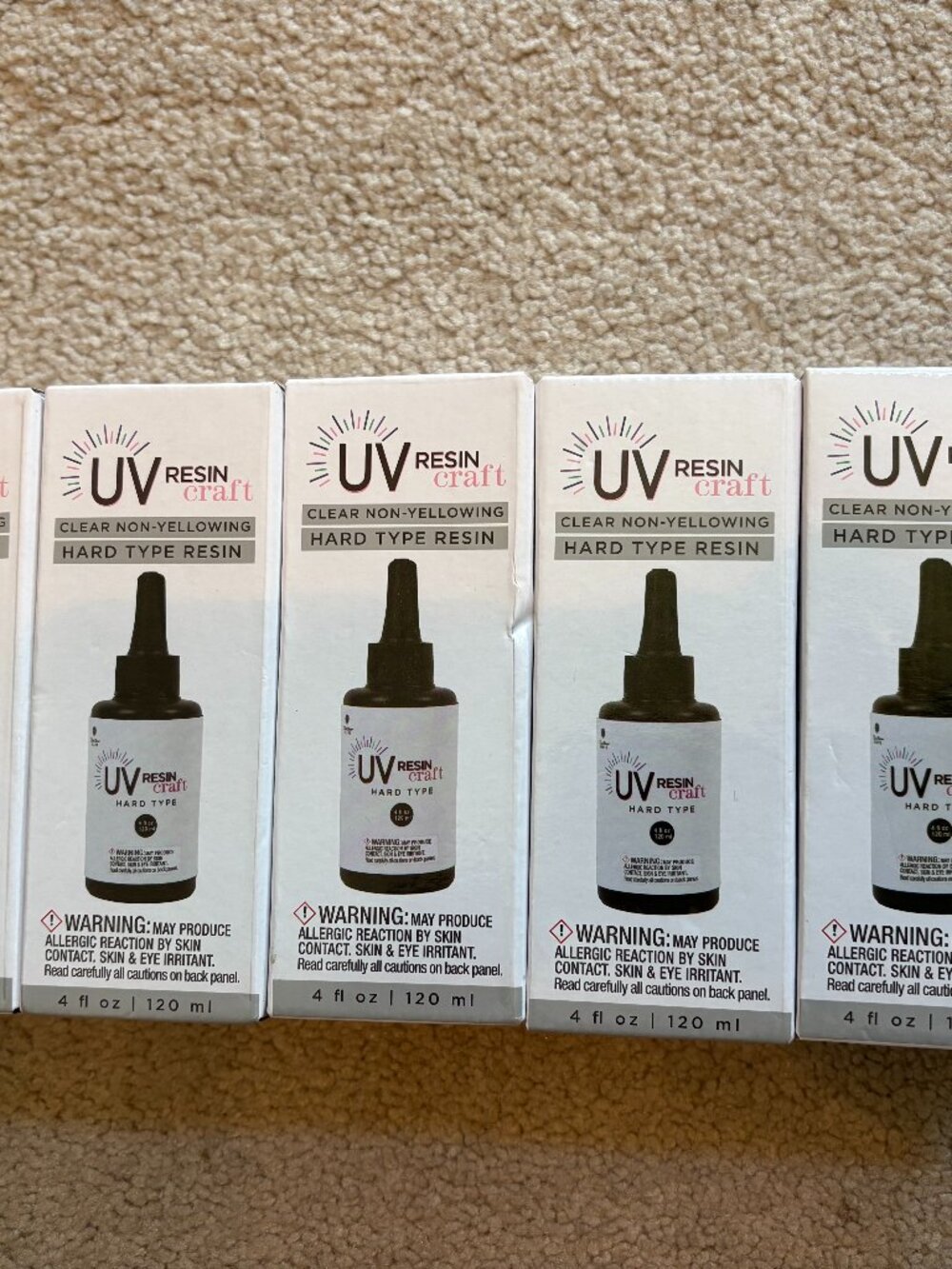 UV Resin Craft Clear Non-Yellowing Hard Type Resin 4 oz LOT of 5 NIB